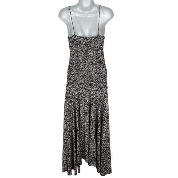 Proenza Schouler Floral Smocked Handkerchief Hem Midi Maxi Sundress Brown 12 - Picture 8 of 10